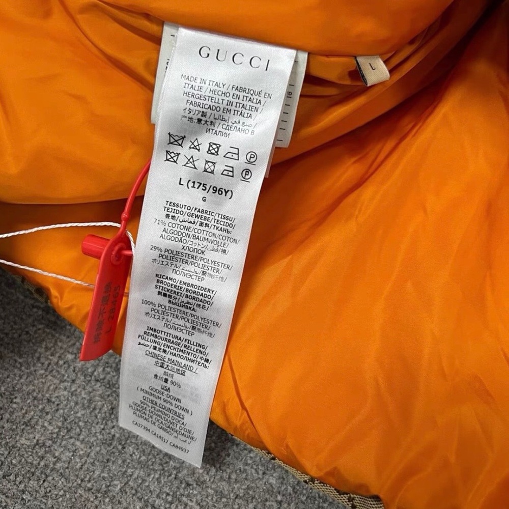 Gucci Brown Patterned Puffer Jacket With Orange I… - image 7